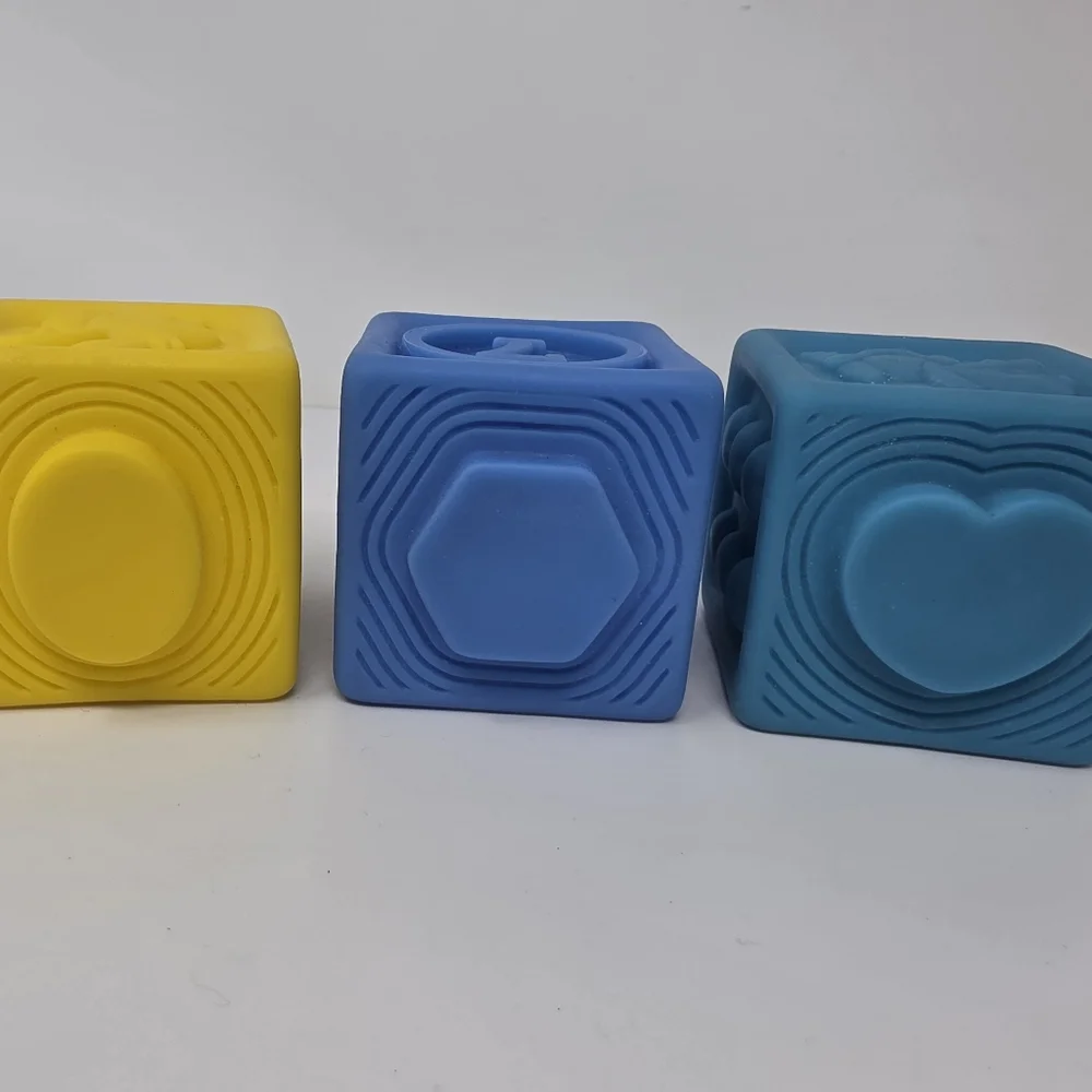 Blocks Rubber Shapes Lot of 3